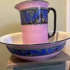 Vintage Staffordshire Hanley Plant & Sons Maple London Wash Bowl Pitcher Set