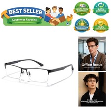 Blue Light Blocking Glasses for Men Woman Semi Rim Computer Gaming Office Stu...
