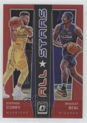 2021 Donruss Optic All-Stars Red Prizm 36/99 Stephen Curry Bradley Beal #2 7y2