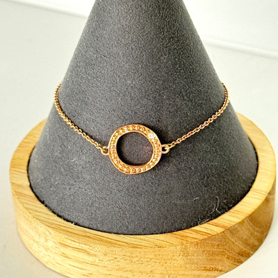 Adore By Swarovski Crystal Bracelet Organic Circle Stack & Sparkle Rose Gold