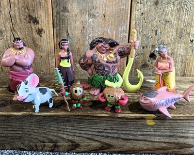 Disney Moana Figuren Set Konvolut - Maui Pua Gramma Tala Kakamora PVC Tortenaufleger