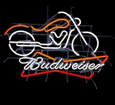 BVD Motorcycle Glass Neon Sign Light Beer Bar Pub Wall Hanging Artwork 24"x20"