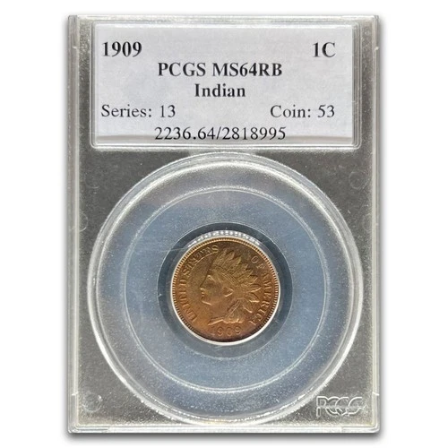 1909 Indian Head Cent MS-64 PCGS (Red/Brown)