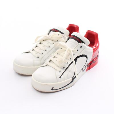 DOLCE & GABBANA sneakers Shoes leather White Red Used Women DOLCE & GABBANA sneakers Shoes leather White Red Used Women
