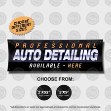 PROFESSIONAL Auto Detailing Available Banner Sign Display Auto Lavado Spa Shop