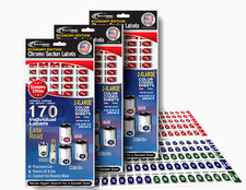Economy Master Set 3 Pack Chrome Foil Socket Labels - 510 Tool Decals 6 Sheets Economy Master Set 3 Pack Chrome Foil Socket Labels - 510 Tool Decals 6 Sheets