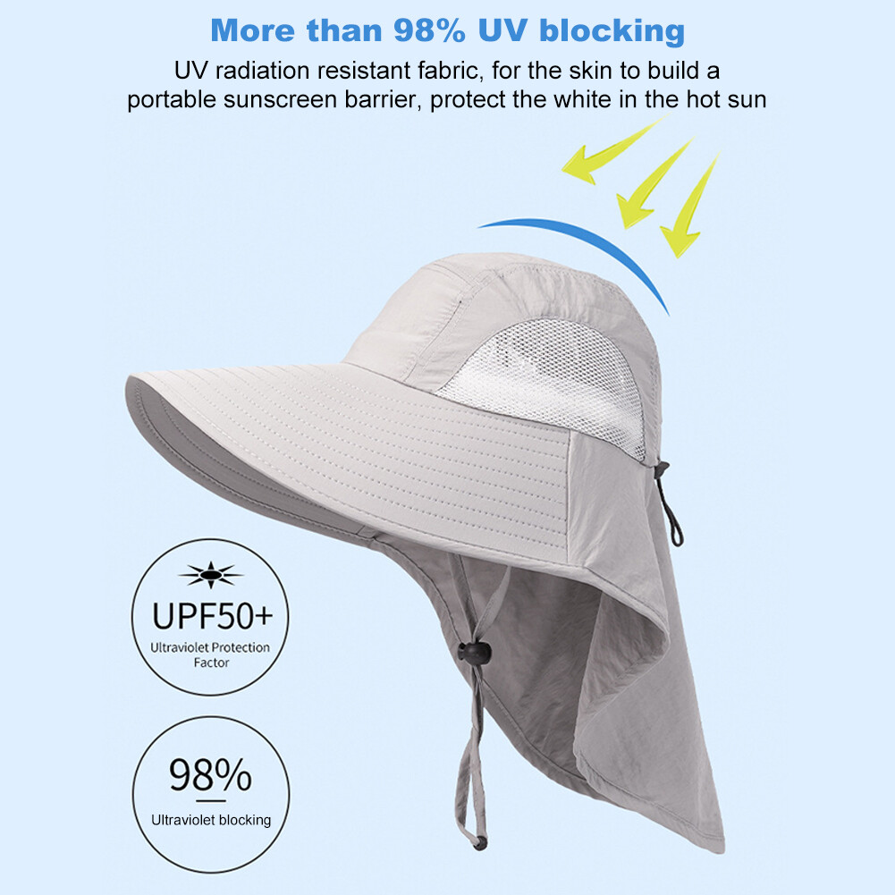 APL Cappello Pesca Esterno Protezione Solare Tesa Larga Regolabile per Arrampicata Escursionismo