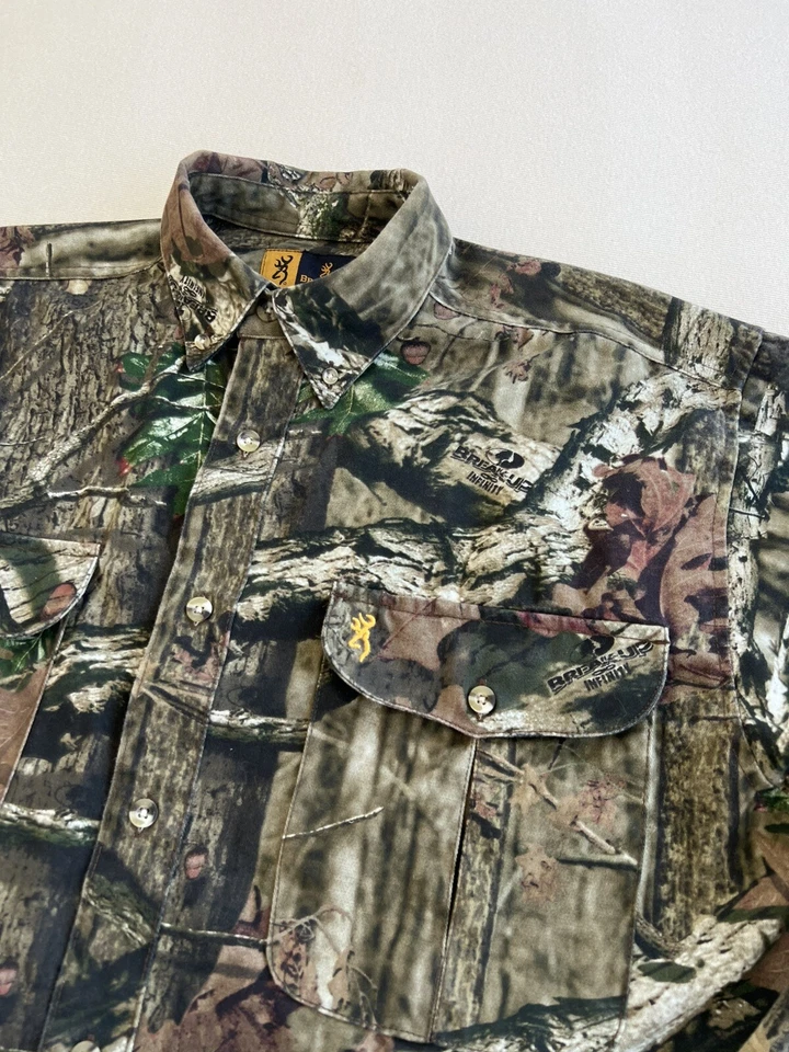 Browning Hunting Shirt Men Large Short Breakup & Infinity Camo Shooting Realtree - Image 2 of 4