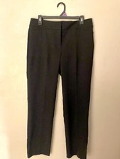 Ann Taylor Size 8 Classic Black Straight Leg Mid Rise Dress Pants Cotton New