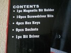 BULLET 25 Piece Tool Set /Bit Holder& Driver/ Screwdriver Bits/ Hex Keys/Sockets — photo 8