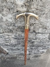 Antique Brass Anchor Designer Handle Victorian Wooden Walking Cane Stick