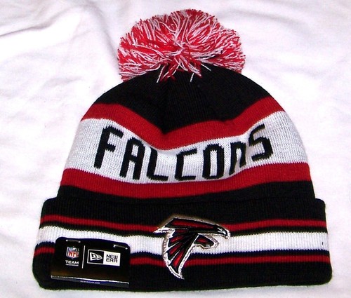 New Era NFL Adult size ATLANTA FALCONS Knit Beanie Hat With Pom - NOS