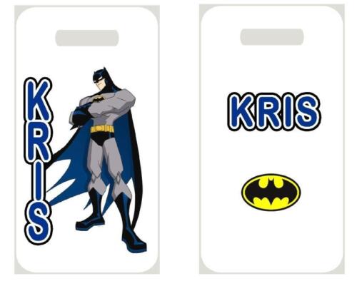 BATMAN BAG TAG Personalized w/NAME Info Custom For Luggage Backpacks Super Hero - Picture 1 of 5