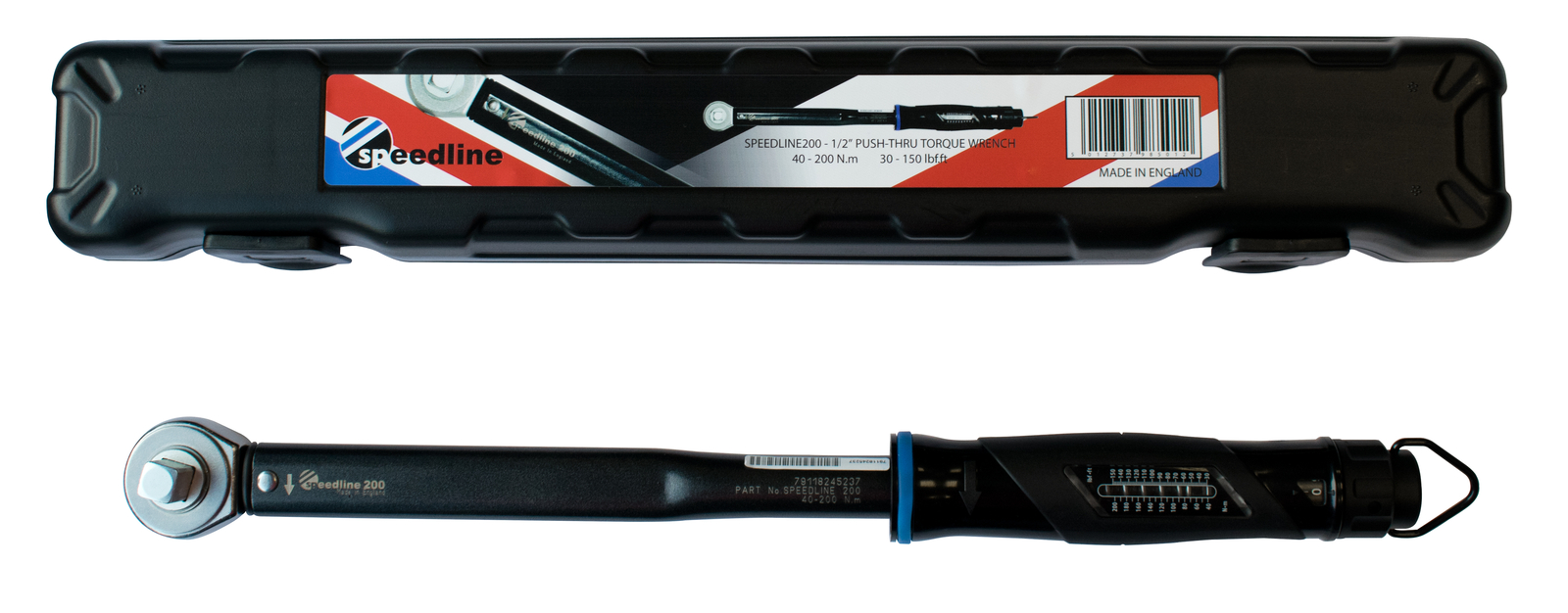 SPEEDLINE 200 - 1/2” Push-Thru Torque Wrench 40-200 Nm 30-150 lbs ft Made in UK
