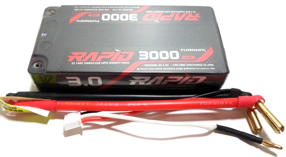 Turnigy Rapid 3000mAh 2s 7.4v 60C - 130C Hardcase Shorty Short Racing LiPo