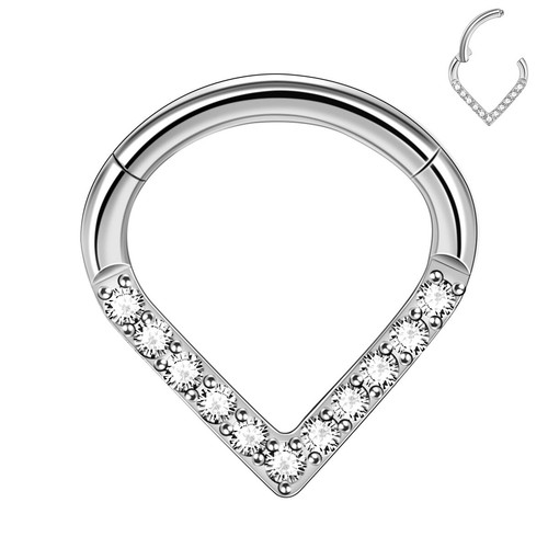 1PC Silvery Septum Clicker Surgical Steel Hinged Nose Rings Hoop Earrings 16G US - Picture 22 of 24