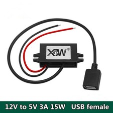 12V to 5V 3A 15W USB DC regulated mobile phone charger car power converter