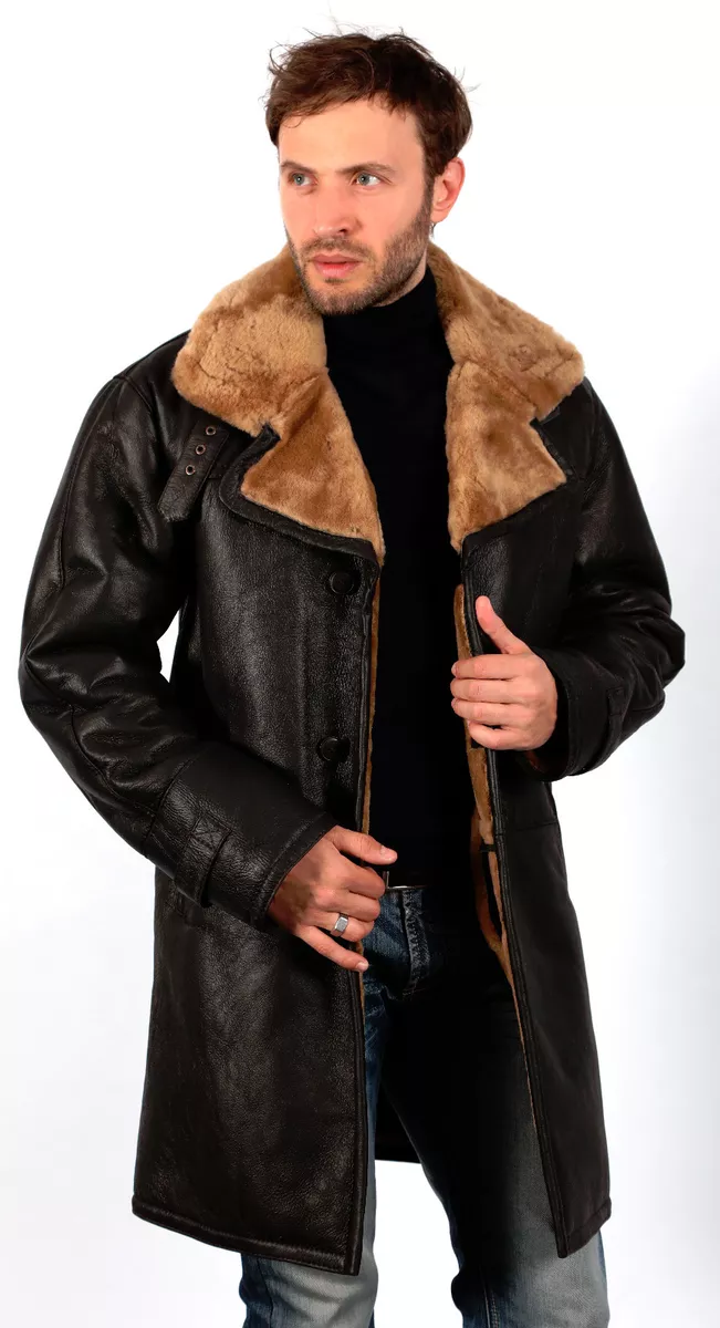 Sheepskin clearance leather coat