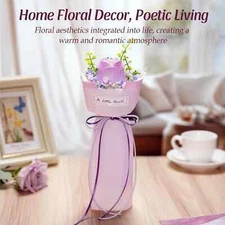 ROKR 3D Purple Rose Flower Puzzle Artificial Flowers DIY Building Toys Kids Gift