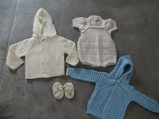 Vintage Baby Sweater 5 Pcs Cradleknit Petit Ami Nann Hoodie Booties Jumper 3-6M