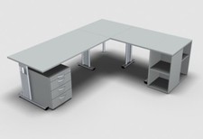 Schreibtischkombination GS8 Schreibsch Rollcontainer Bürotisch Winkeltisch