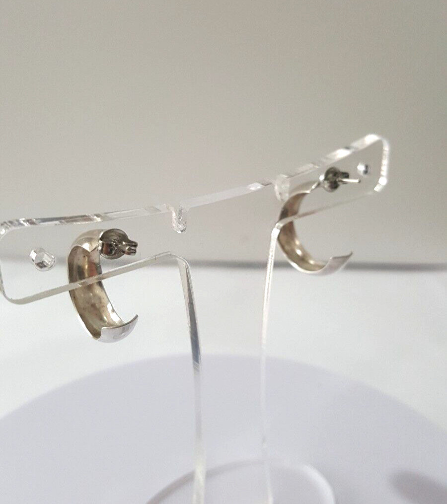 Gorgeous Solid Round/ Cuff Stud Earrings 925 Soli… - image 10