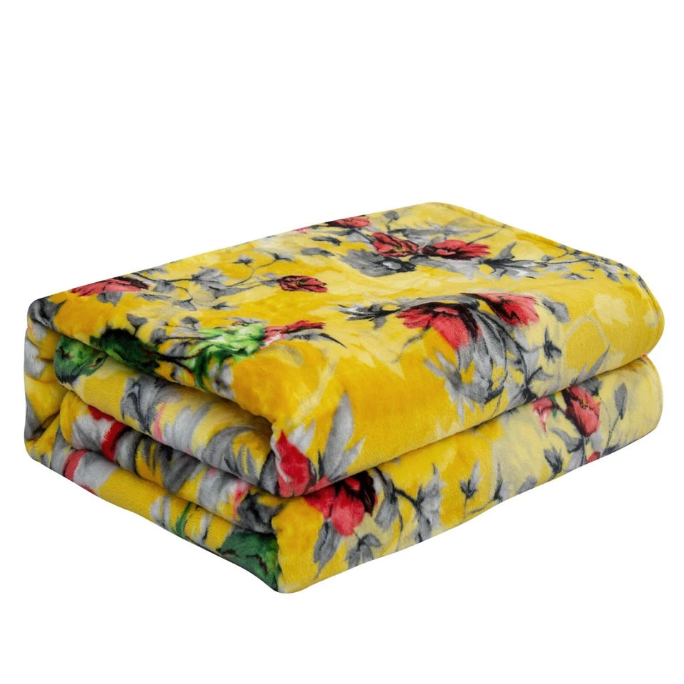 DaDa Ropa de Cama Aves Tropicales Primavera Floral Suave Acogedora Amarilla Polar Manta Foto 3 de 4