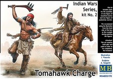 Master Box MB 1/35 35192 Tomahawk Charge Indian Wars, Kit.2 2 Figs 1 Horse