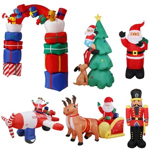 Jumbo Airblown Inflatable Christmas Santa Archway Reindeer Sleigh