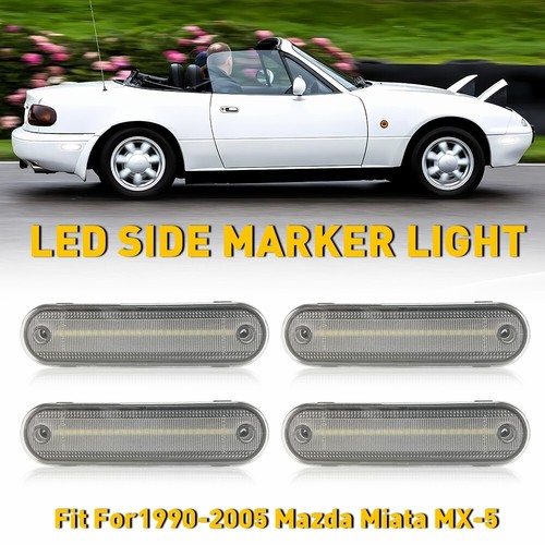 For 1990-2005 Mazda Miata MX-5 LED Front Rear Marker Side Lights Clear Lens 4x - Picture 18 of 20