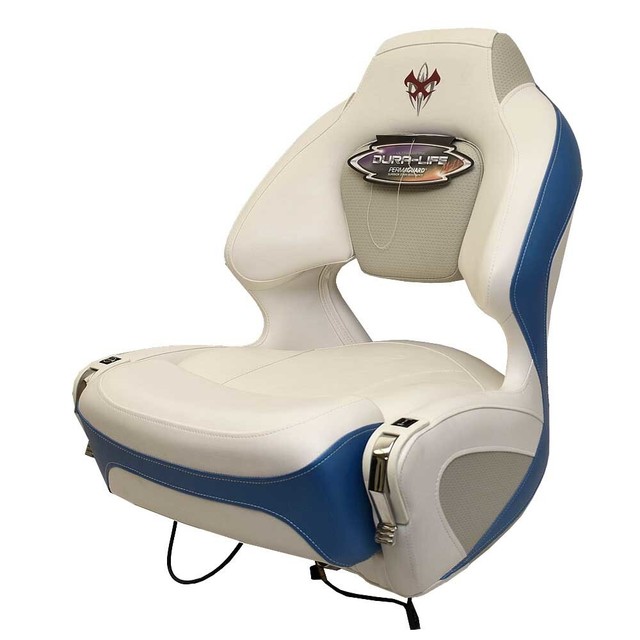Chaparral Boat Helm Seat 31.00141 204 Xtreme Bolster Off White Blue eBay