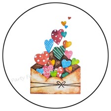 ENVELOPE OF HEARTS ENVELOPE SEALS LABELS STICKERS PARTY FAVORS