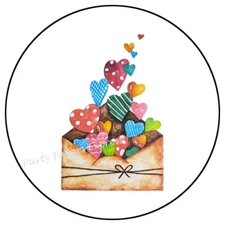 ENVELOPE OF HEARTS ENVELOPE SEALS LABELS STICKERS PARTY FAVORS