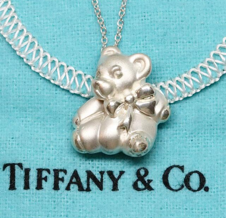 Tiffany & Co. Teddy Bear Pendant Necklace 18