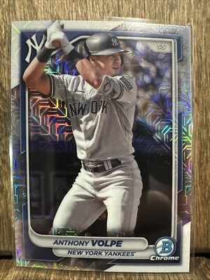 2024 Bowman Chrome Anthony Volpe #76 Mega Box Mojo Refractor New York Yankees