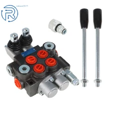 Hydraulic Monoblock Double Acting Control Valve 2 Spool 11GPM+Conversion Plug us