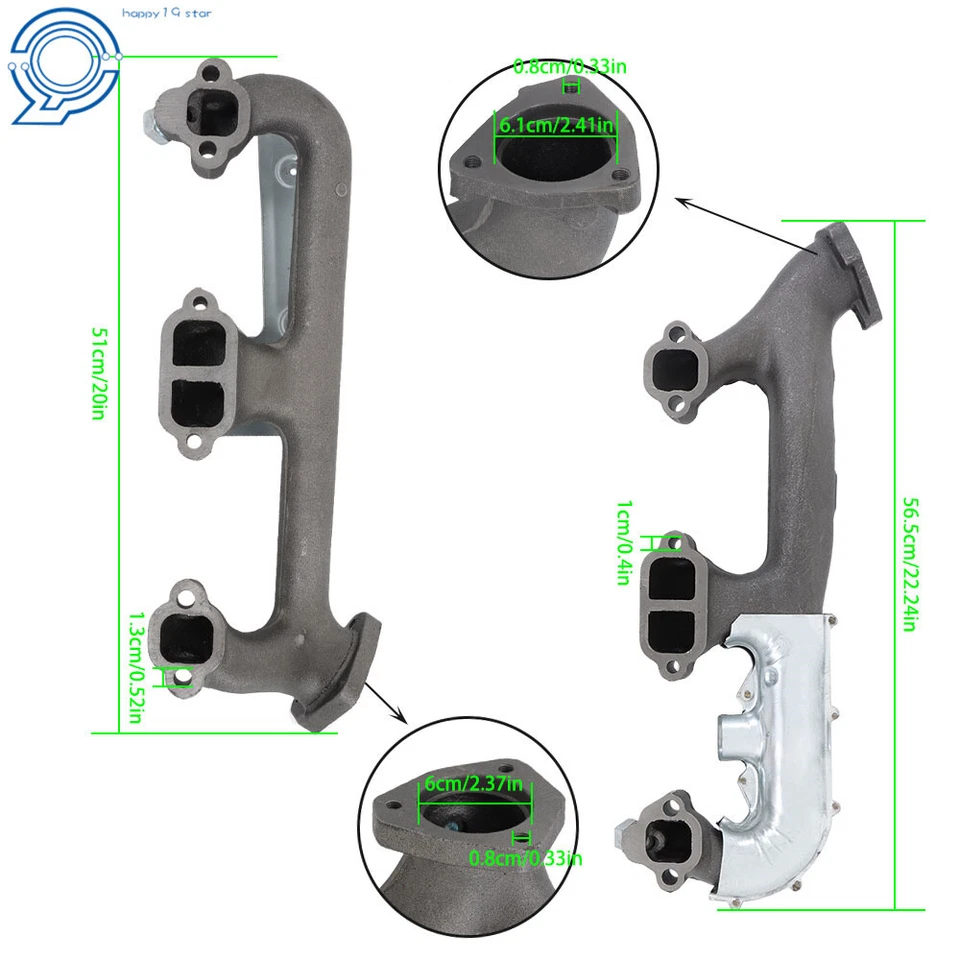 Pair of Exhaust Manifold W/ Heat Shield For 1988-1995 Chevrolet GMC C1500 K1500 - Image 3 of 4