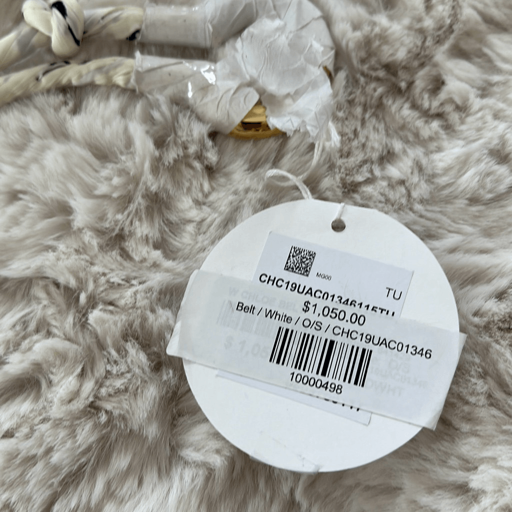 Chloe $1050 Braided Rope Belt in Dusty White One Size | eBay