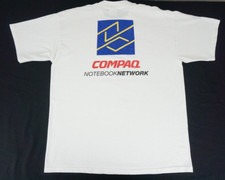 Vintage Compaq Notebook Network white shirt tagged XL computers electronics