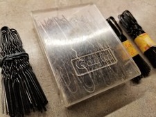 Vintage GAYLA Hold Bob Black Metal Hair Pin Lot 3 Bundles 5 Cents Case Full