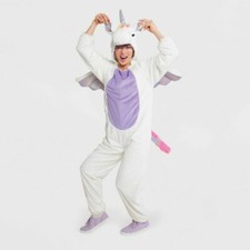 Hyde & EEK Adulto Peluche Unicornio Halloween Disfraz TALLA M PIJAMA DE UNA PIEZA NUEVO