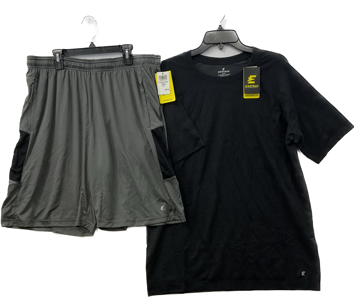 Eastbay Shirt And Shorts Mens Size XL Black And Gray Crosstech And