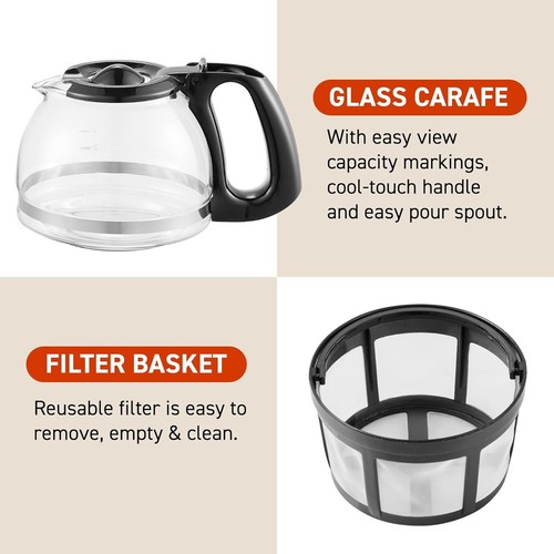 Compact 4-Cup Automatic Drip Coffee Maker with Pause N Serve & Glass Carafe - Picture 4 of 8