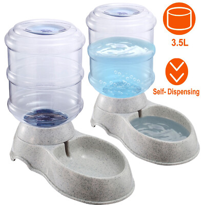 Automatic Dog Cat Auto Water Feeder Pet Self Dispenser Waterer Feeding Dish Bowl