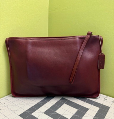 COACH VINTAGE NYC SLIM LARGE CLUTCH PORTFOLIO - 9555 -Burgundy | eBay