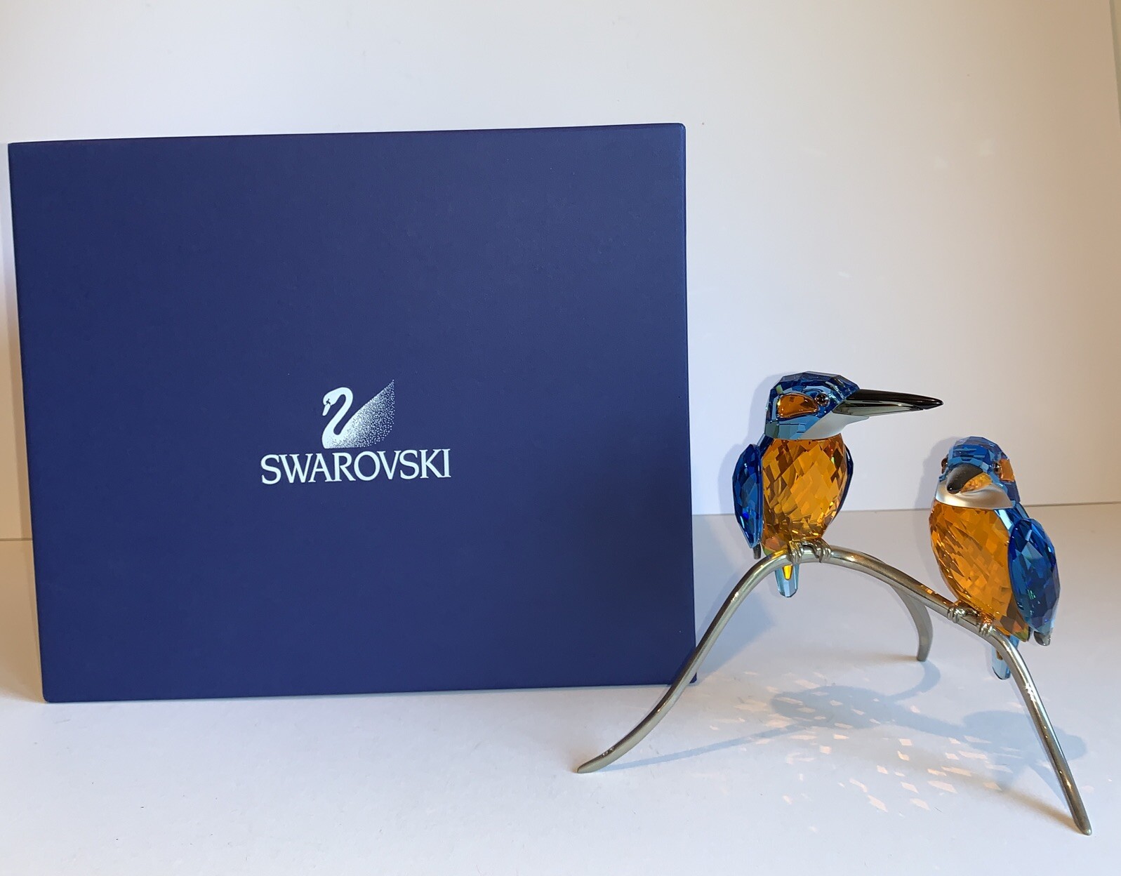 Swarovski Crystal Figurine - Paradise Birds, Kingfishers Blue Turquoise #945090