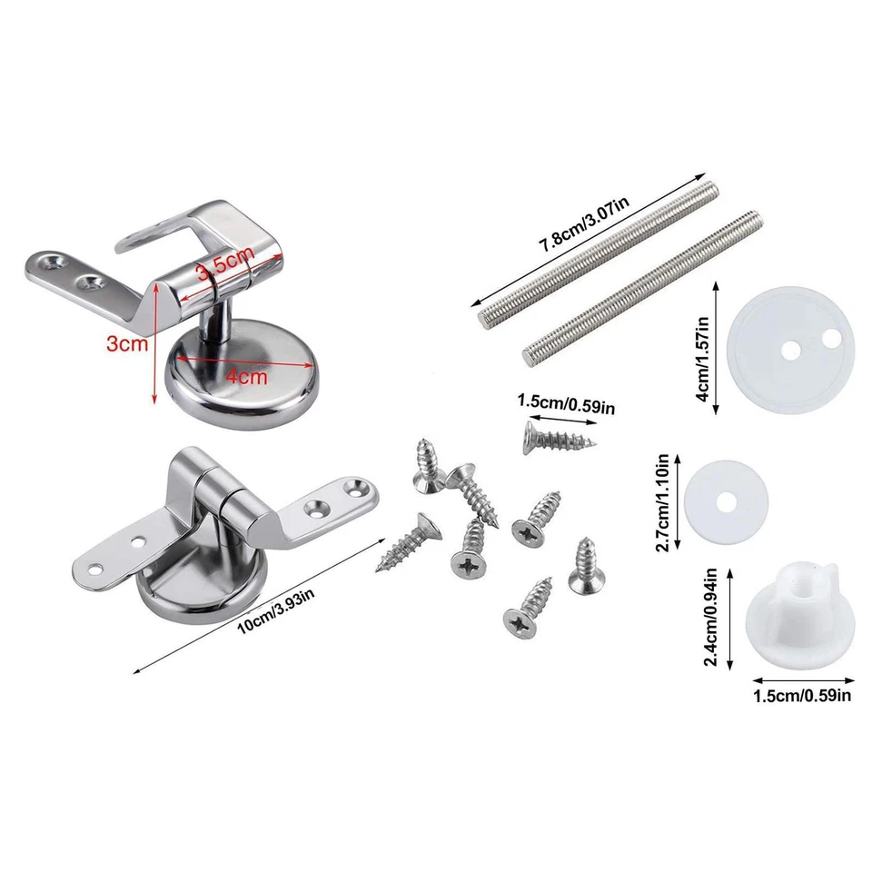 Bisagra de tapa de asiento de inodoro pieza de repuesto de inodoro duradera para cubierta de inodoro empotrada Foto 3 de 3