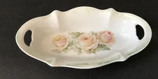 Vintage Made in Germany Floral peach Porcelain Relish Nut Candy Trinket Dish 