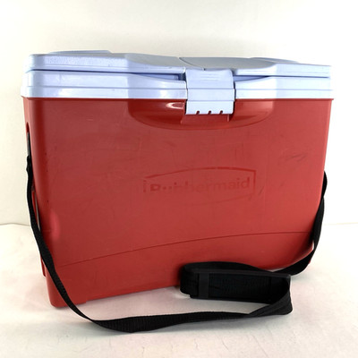 Rubbermaid The Slim Cooler 13qt /12.5L Dual Open Lid Adjustable Strap Red