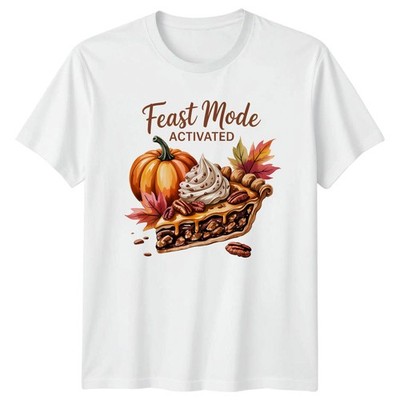 Feast Mode Activated Thanksgiving Pie Pumpkin Harvest Herren Damen Grafik T-Shirt